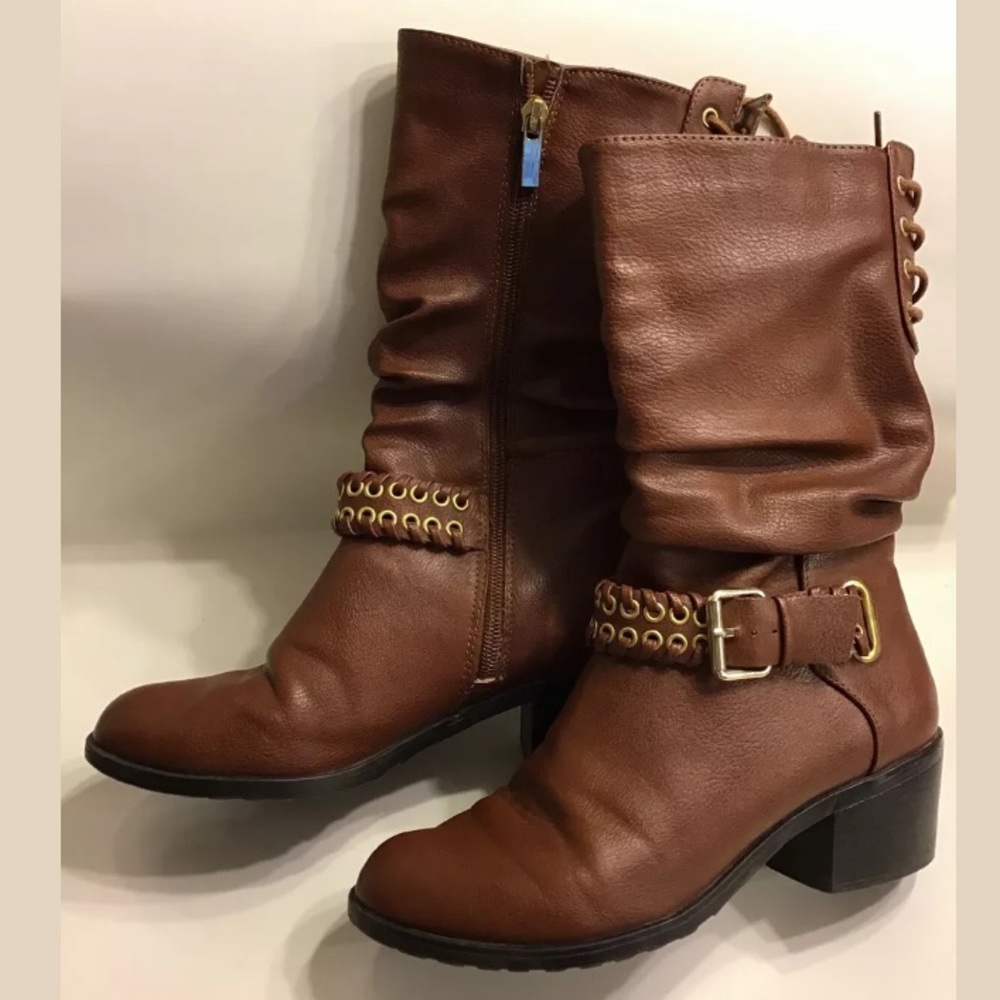 Thalia Sodi Jannice  boots size 7.5 brown zipped